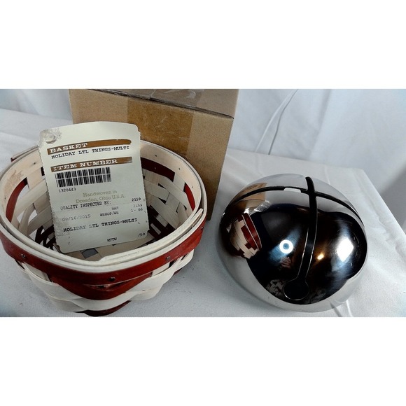 Longaberger Little Things Basket Set with Jingle Bell Topper- NEW - Picture 10 of 14